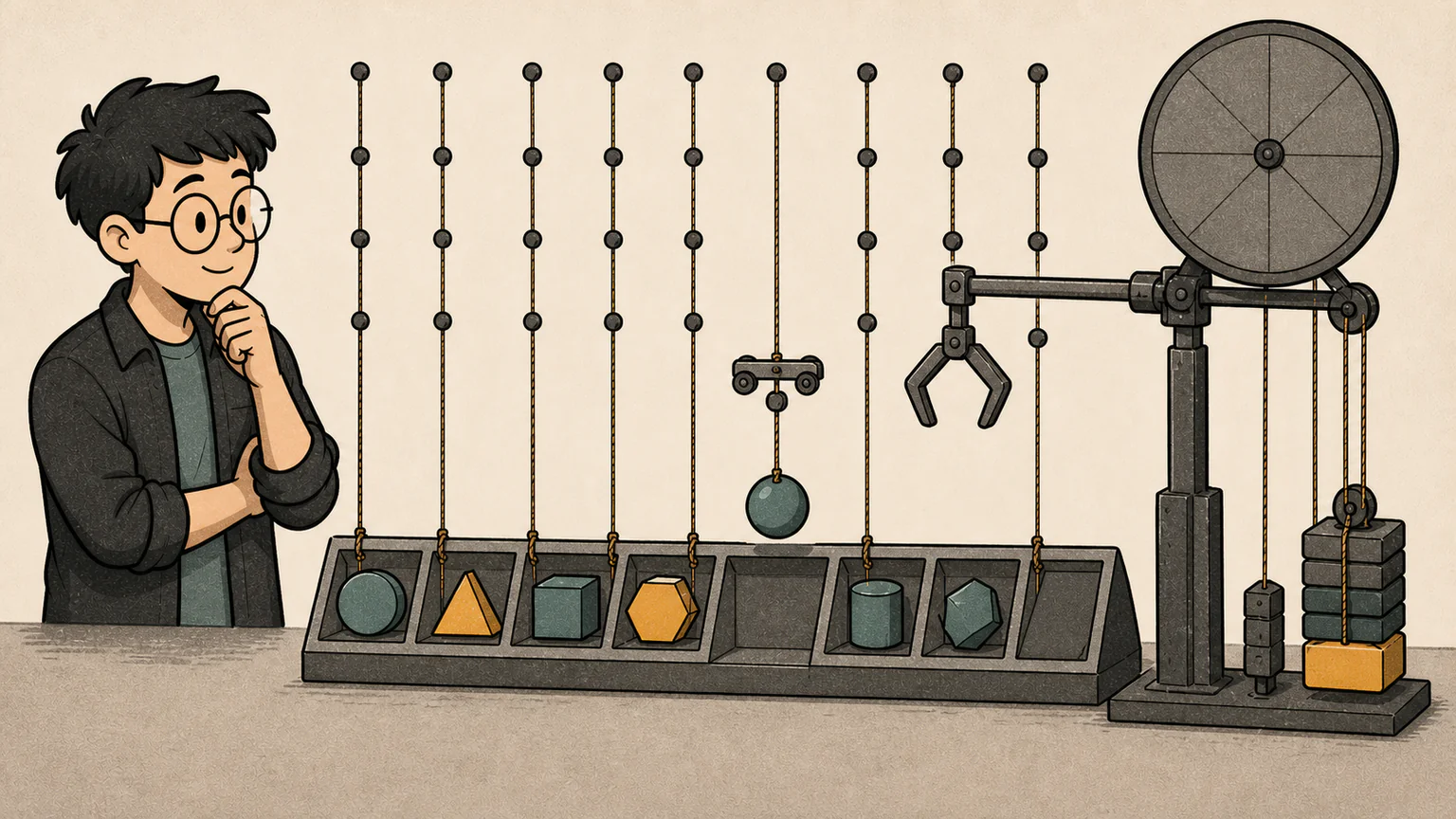 Forest uses index cords to find storage slots, fills a deletion gap with the last crate and samples through an even spinner