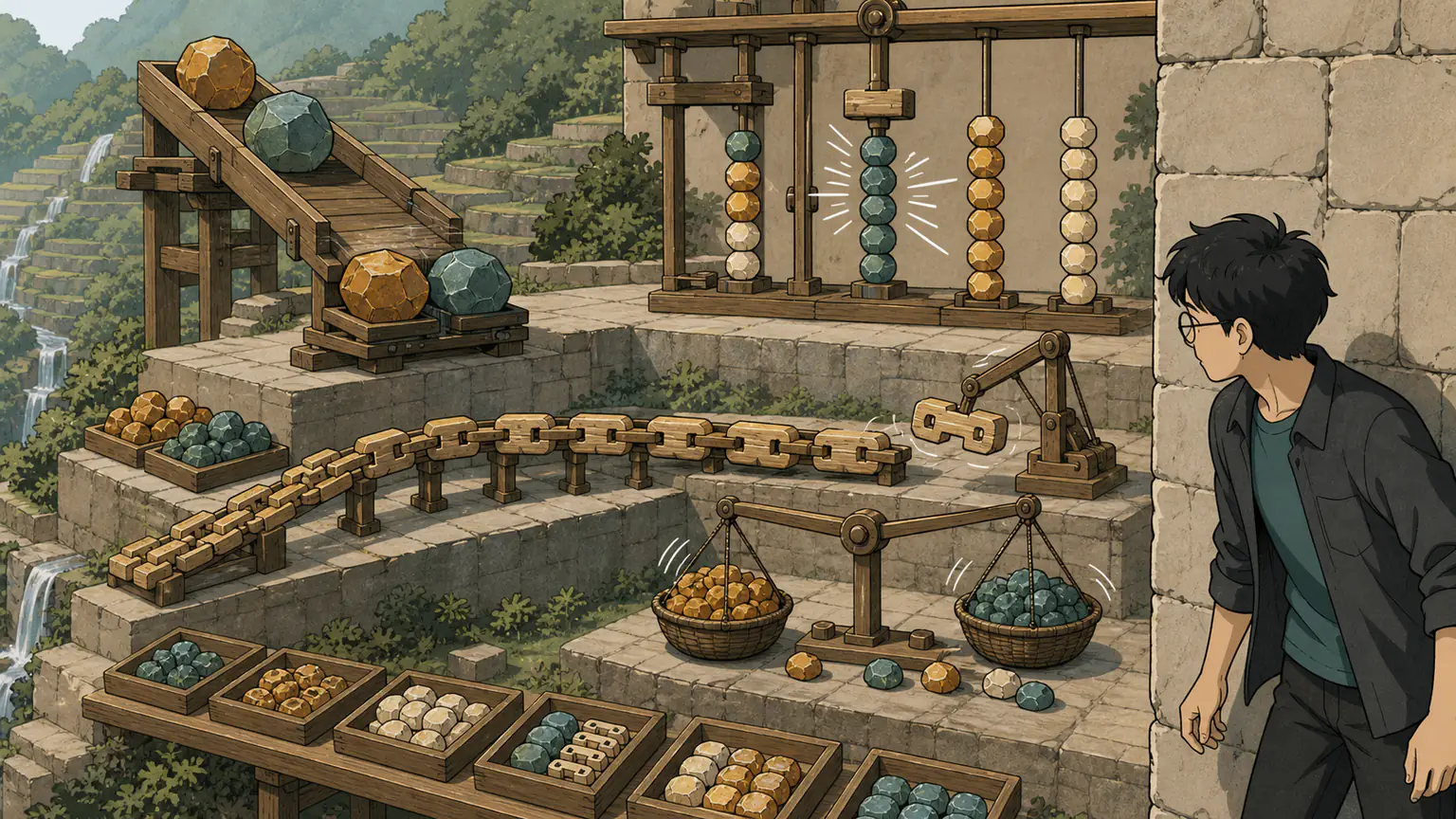 Forest enters a dynamic-planning workshop of colliding stones, cancelling beads, growing links and two balanced baskets